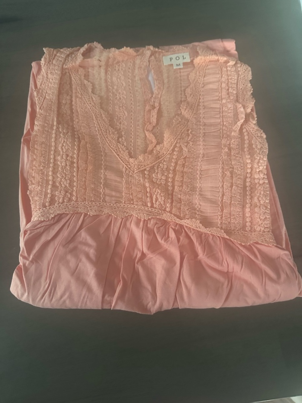 POL Sleeveless Lace Bodice Maxi Dress Coral Orange Sizes S, M , L - Picture 10 of 11